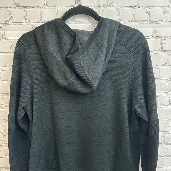 Smartwool Intraknit Merino Sport Pullover Hoodie Black Thumb Holes Size Large - Picture 9 of 12
